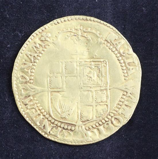 A James I gold Laurel, Third Coinage (1619-1625), 8.9 grams.